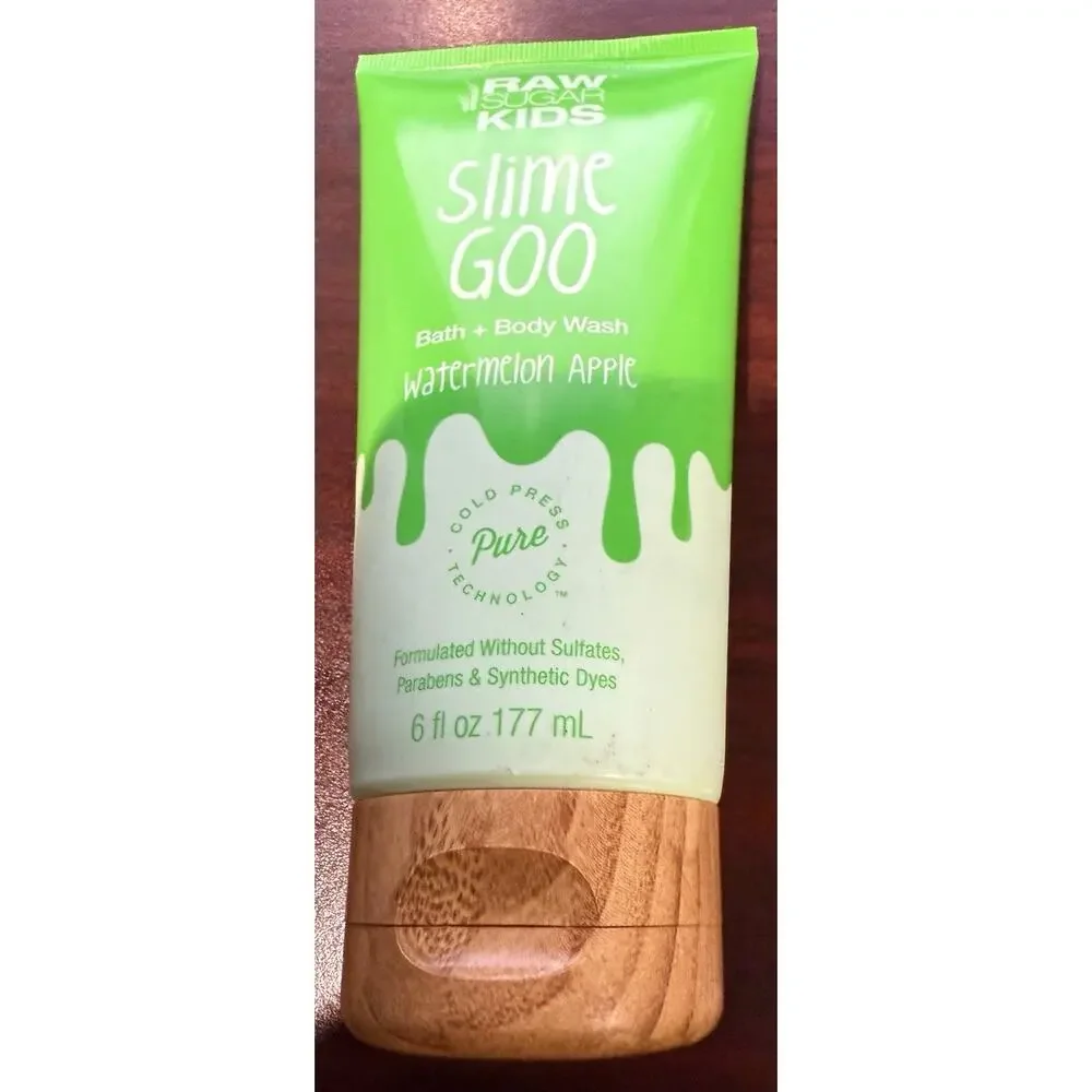 NEW Raw Sugar Kids Slime Goo Bath + Body Wash Watermelon Apple 6oz Body Wash